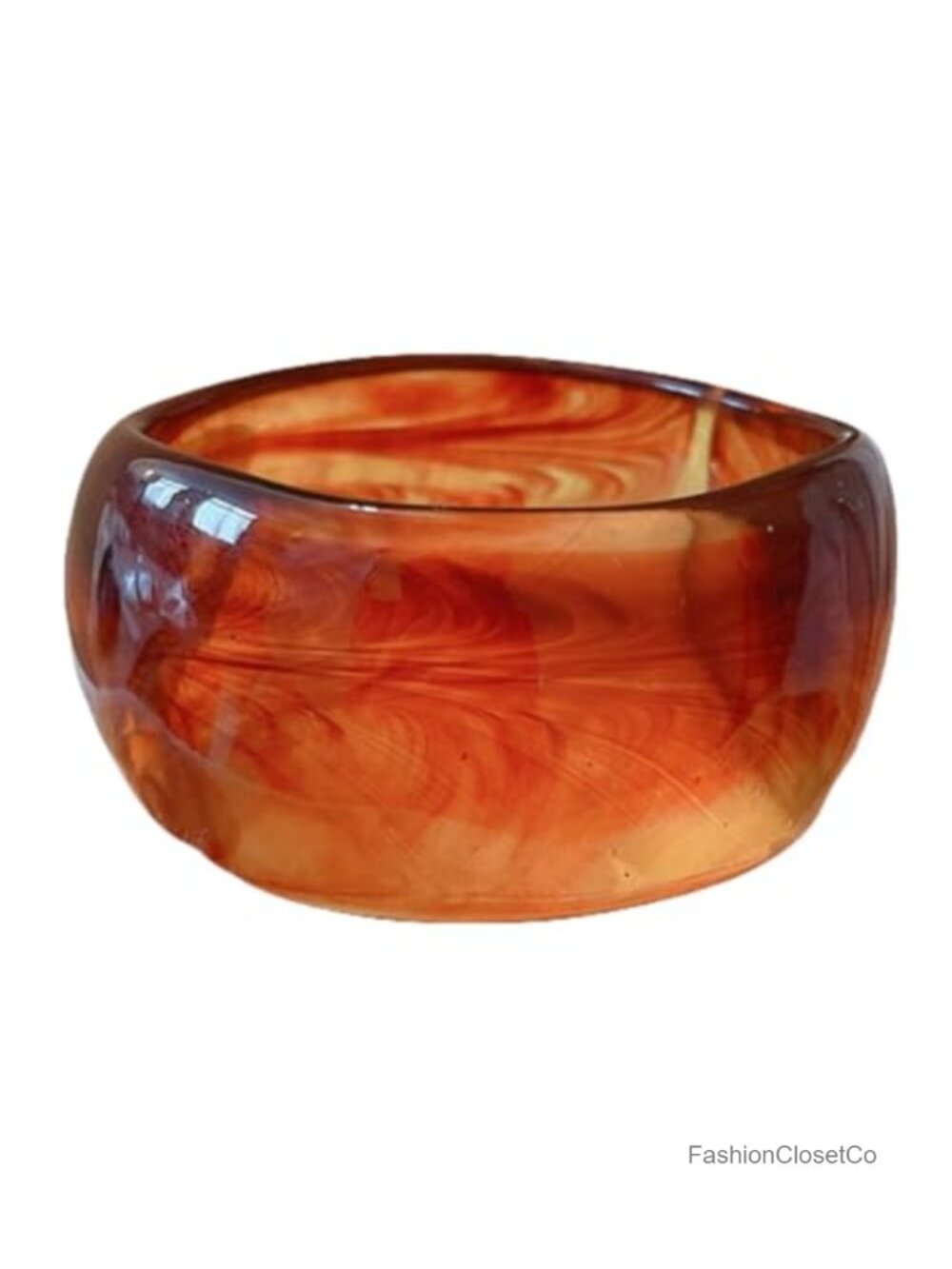 Acrylic Resin Chunky Bangle Bracelets for Women Tortoiseshell Mottled Wide Cuff